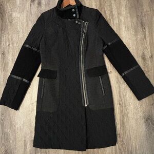 Next Black Quilted Trench Coat